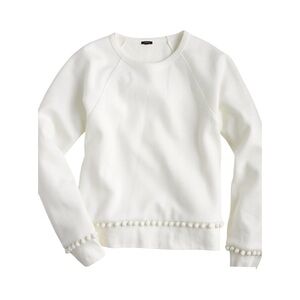 J.Crew Ivory Pom Pom Sweatshirt​​​ Size Small EUC